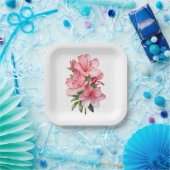 Azalea waterverf schilderij papieren bordje (Feest)