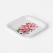 Azalea waterverf schilderij papieren bordje (Gebogen)