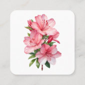 Azalea waterverf schilderij vierkante visitekaartje (Achterkant)