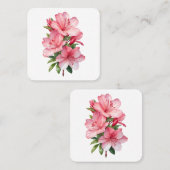 Azalea waterverf schilderij vierkante visitekaartje (Voorkant / Achterkant)