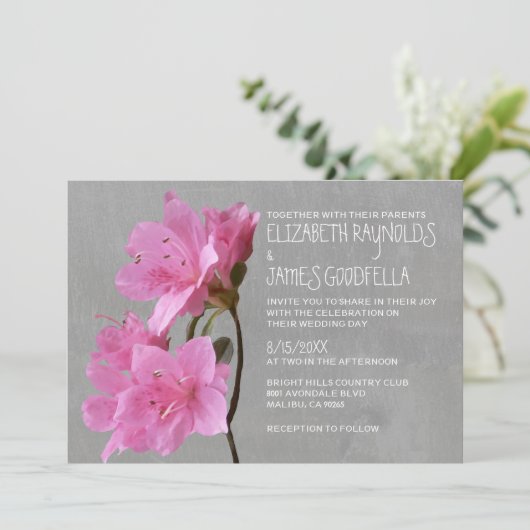 Azalea Wedding Invitations Kaart (Staand voorkant)