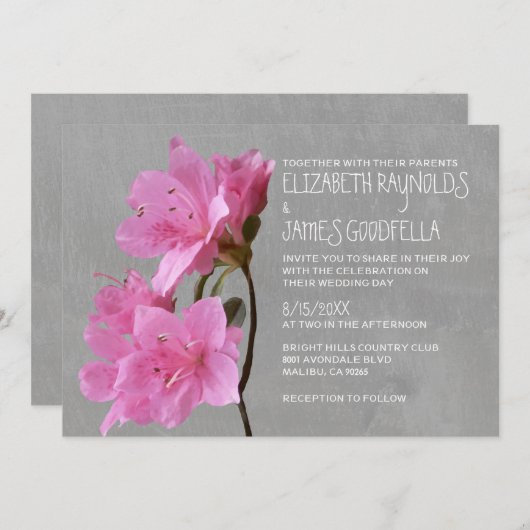 Azalea Wedding Invitations Kaart (Voorkant / Achterkant)