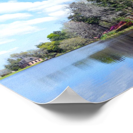 Azaleas bij Rice Mill Pond Poster (Hoek)