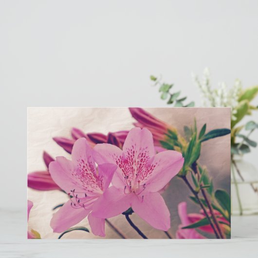 Azaleas Briefpapier (Staand voorkant)