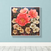 azaleas canvas afdruk (Insitu (Houten vloer))