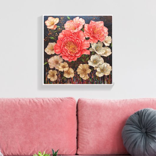 azaleas canvas afdruk (Insitu (Woonkamer))