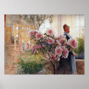 Azaleas door Carl Larsson Poster