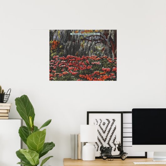 Azalea's in Bloom in Savannah GA-Briefkaarten Poster (Thuiskantoor)