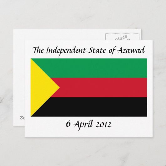 Azawad Flag Briefkaart (Voorkant / Achterkant)