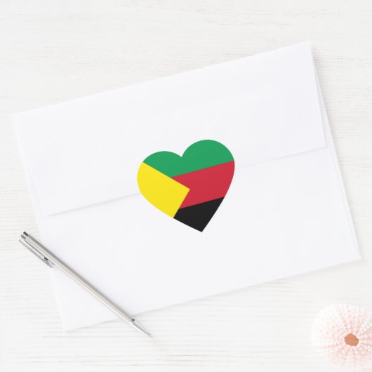 Azawad Flag Hart Sticker (Envelop)