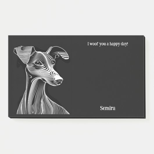 Azawakh Abstract Art Dog Naam Post-it® Notes (Voorkant)