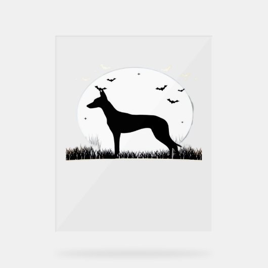 Azawakh Dog - Halloween Moon Silhouette Classic T- Acryl Bord (Voorkant)