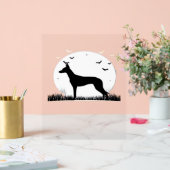 Azawakh Dog - Halloween Moon Silhouette Classic T- Acryl Bord (Huwelijk)