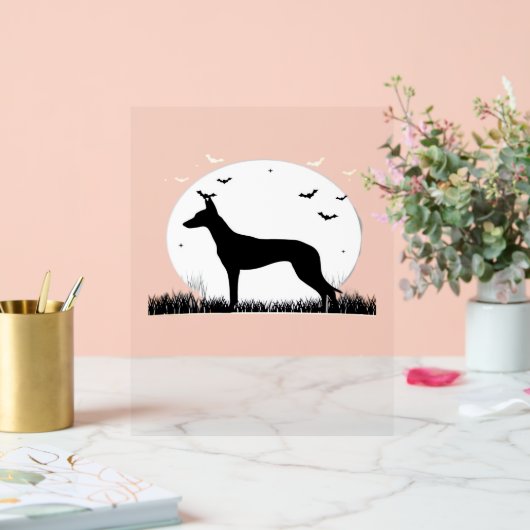 Azawakh Dog - Halloween Moon Silhouette Classic T- Acryl Bord (Huwelijk)