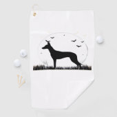 Azawakh Dog - Halloween Moon Silhouette Classic T- Golfhanddoek (Insitu)