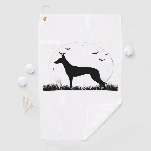 Azawakh Dog - Halloween Moon Silhouette Classic T- Golfhanddoek (Insitu)
