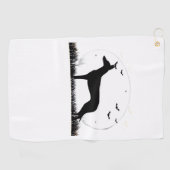 Azawakh Dog - Halloween Moon Silhouette Classic T- Golfhanddoek (Horizontaal)