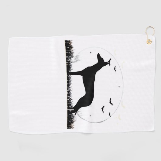 Azawakh Dog - Halloween Moon Silhouette Classic T- Golfhanddoek (Horizontaal)