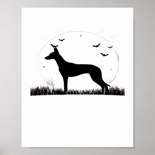 Azawakh Dog - Halloween Moon Silhouette Classic T- Poster (Voorkant)