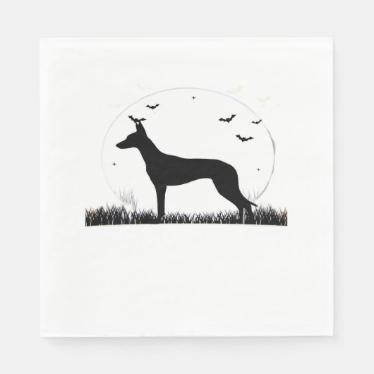 Azawakh Dog - Halloween Moon Silhouette Classic T- Servet (Voorkant)