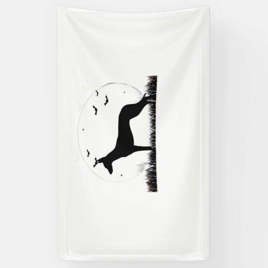 Azawakh Dog - Halloween Moon Silhouette Classic T- Spandoek (Verticaal)