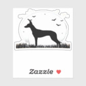 Azawakh Dog - Halloween Moon Silhouette Classic T- Sticker (Vel)