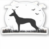 Azawakh Dog - Halloween Moon Silhouette Classic T- Sticker (Voorkant)