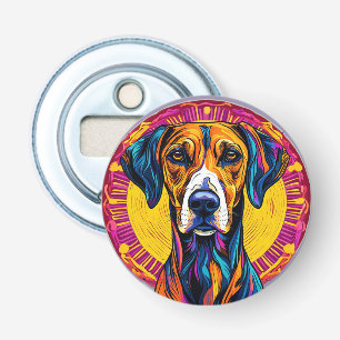 Azawakh-hond in levendige digitale stijl button flesopener