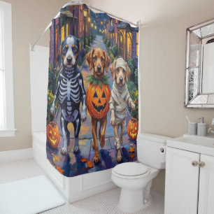 Azawakh-honden trick-or-treating Halloween-kostuum Douchegordijn