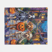 Azawakh Honden Trick-or-Treating Halloween Kostuum Fleece Deken (Voorkant (Horizontaal))