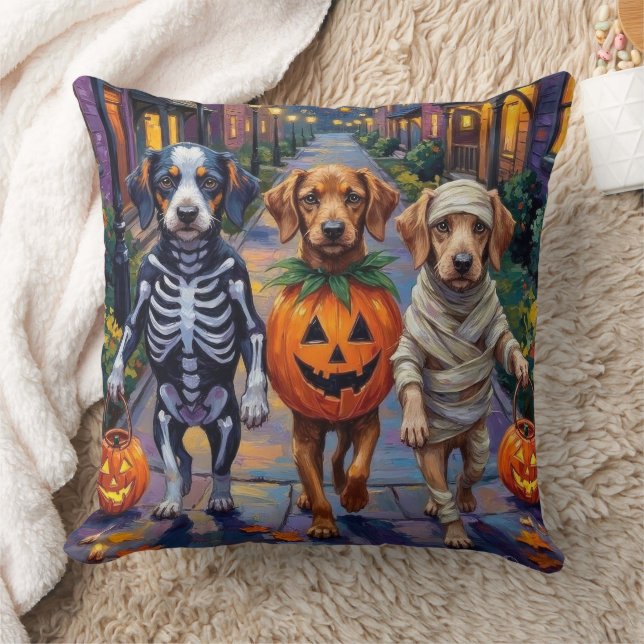 Azawakh Honden Trick-or-Treating Halloween Kostuum Kussen (Deken)