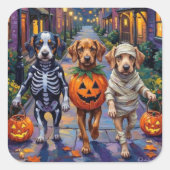 Azawakh Honden Trick-or-Treating Halloween Kostuum Vierkante Sticker (Voorkant)