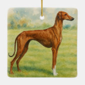 Azawakh Keramisch Ornament (Achterkant)