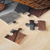 Azawakh Sitting by Fireplace with Christmas Lights Legpuzzel (Zijkant)