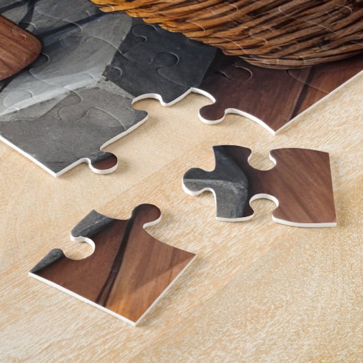 Azawakh Sitting by Fireplace with Christmas Lights Legpuzzel (Zijkant)