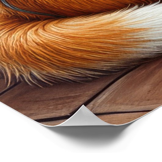 Azawakh Sitting by Fireplace with Christmas Lights Poster (Hoek)