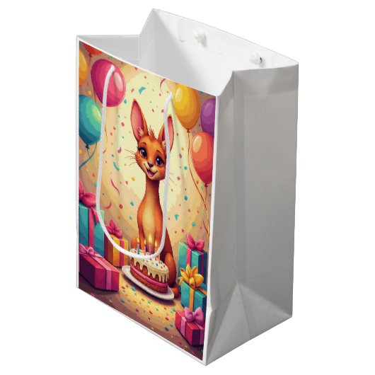 Azawakh verjaardagsfeest medium cadeauzakje (Voorkant Gekanteld)