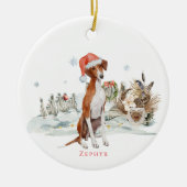 Azawakh Waterverf Dog | Monogram Keramisch Ornament (Voorkant)