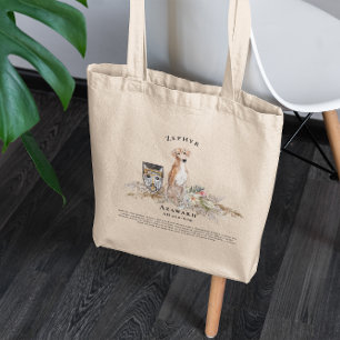 Azawakh Waterverf Dog   Monogram Tote Bag