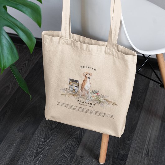 Azawakh Waterverf Dog | Monogram Tote Bag