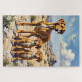 Azawakh Woestijnbloesem Kunst Legpuzzel (Horizontaal)