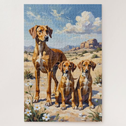 Azawakh Woestijnbloesem Kunst Legpuzzel (Verticaal)