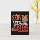 Azen serveren sinds 1985 Badmintonliefhebber 40e v Kaart (Gele Bloem)