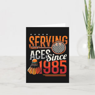 Azen serverend sinds 1985 Badmintonliefhebber 40e  Kaart