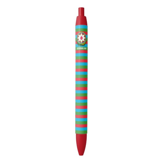 Azerbaijan Flag Cute Patriotic Black Ink Pen (Voorkant Verticaal)