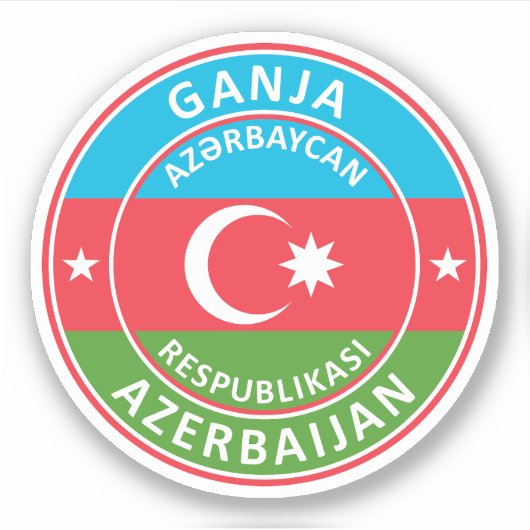 Azerbaijan, Ganja Sticker (Voorkant)