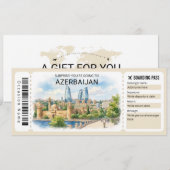 Azerbaijan Trip Boarding Pass Ticket Kaart (Voorkant / Achterkant)