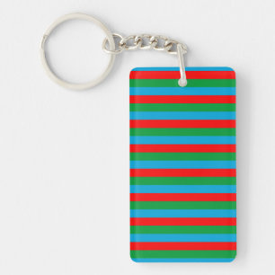 Azerbaijan vlag strepen land symbool patroon rood sleutelhanger