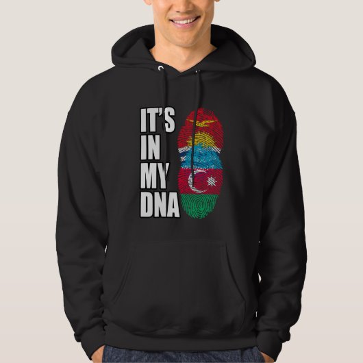 Azerbaijani And Kiribati Mix DNA Heritage Flag Hoodie (Voorkant)