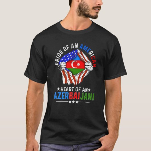 Azerbeidzjaans-Amerikaans-Amerikaanse Pride Buiten T-shirt (Voorkant)